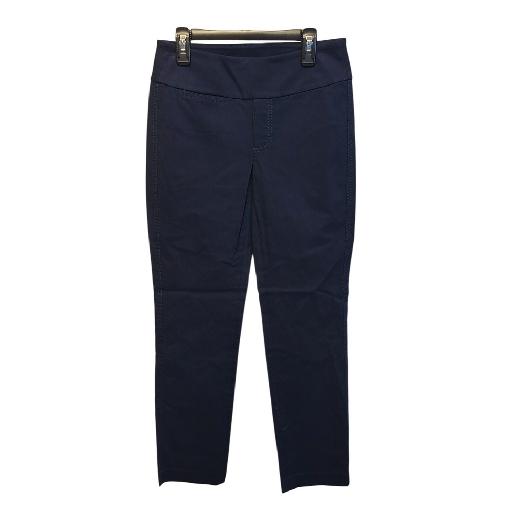 NIC+ZOE Women's Wonder stretch Straight Leg Pants Dark Indigo Blue Size 0